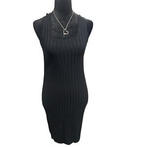 A New Day Ribbed Knit Tank Dress – Black – Medium – New With Tags